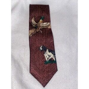 Tie Tree California hunting 100% Silk Pheasant Dog Gentleman Club VTG USA